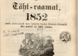 Maarahva Kasuline Kalender 1852